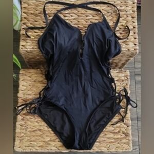 LAUNDRY Black Cut-out One Piece Swimsuit